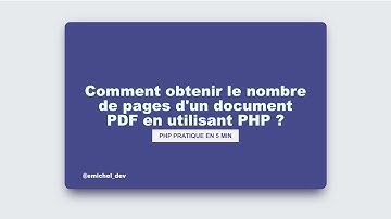PHP en 5 Mins: Comment obtenir le nombre de pages d