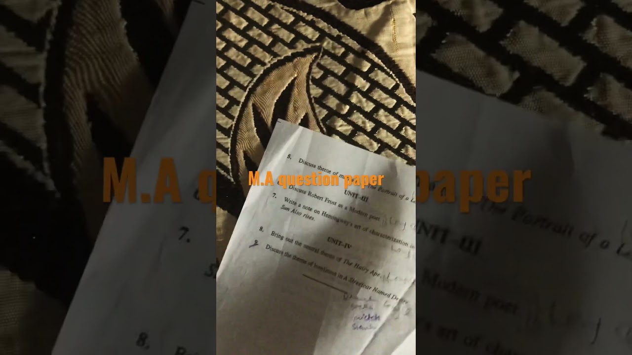 M.A English question paper for private students