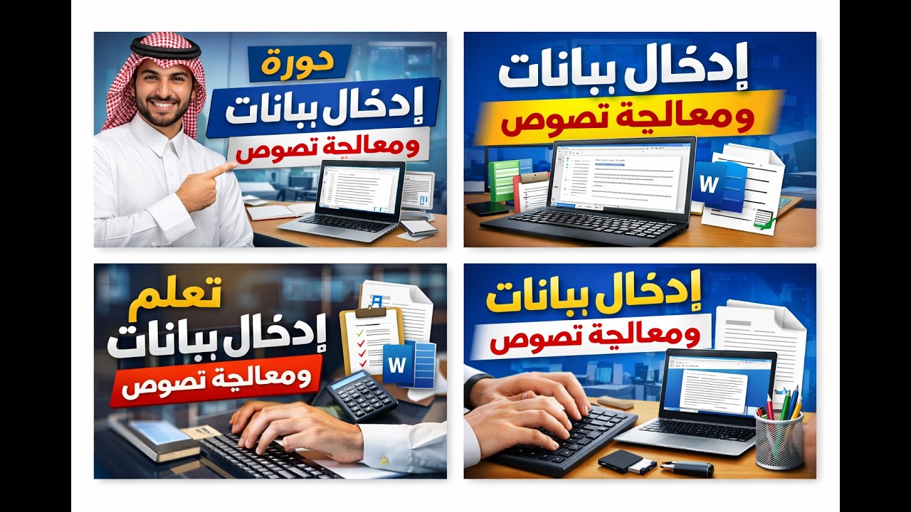 ادخال بيانات ومعالجة نصوص : إتقان أساسيات العمل