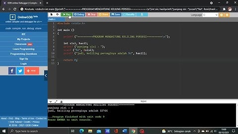 Menghitung Keliling Persegi Menggunakan Bahasa C