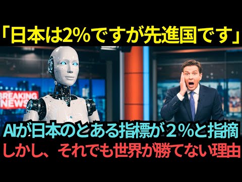 【海外の反応】「日本は2％ですが先進国です」AIが日本のとある指標が２％と指摘…しかし、それでも世界が勝てない理由