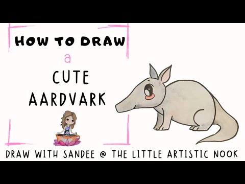 How to Draw a CUTE AARDVARK | Step by Step ANIMAL Illustration Tutorial [Easy Art Lesson]
