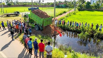 Excellent.! Complete100% New Project Clearing Water & Lowland by Bulldozer Pushing, Dump Truck Unloa