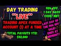 Live day trading  trading funded apex account  90 off  1 day pass   code nbt