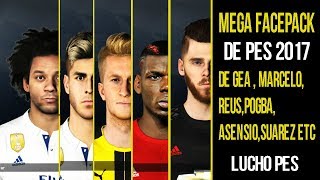 Mega Facepack - De Gea , Reus , Marcelo , Pogba , Etc - Pes 2017 - Pc .