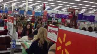 2012 Black Friday shoppers go crazy at Walmart - Shawano, WI