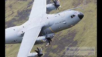 RAF A400M - ZM412 low level through the LFA7 Mach Loop