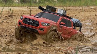 1/10 Scale RC Car : TOYOTA TACOMA TRD PRO(3D printed body) Mud & Offroad Driving #4.