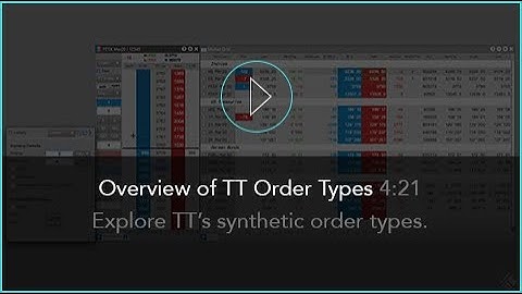 Overview of TT Order Types | TT® Futures Trading Platform
