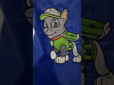 Фартух з нарукавниками дитячий - для праці, малювання, кухні, з вишивкою - Щенячий патруль - Роккі, колір - волошковий, видео 1