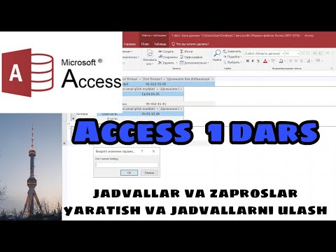 Access 1-dars... Ikkita jadval yaratish va ularni ulash. Ustunlar bo&rsquo;yicha zapros yaratish. #access