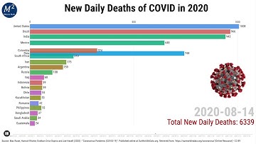 New Daily Deaths of COVID in 2020 | Bar Chart Race | Minute Math