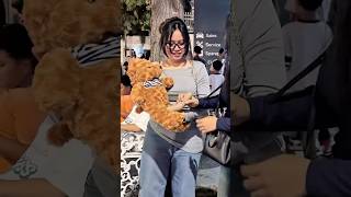 Entrusting a Cute Teddy Bear to a Beautiful Girl Brings the Biggest Smile Entrusting a Cute Teddy Bear to a Beautiful Girl Brings the Biggest Smile