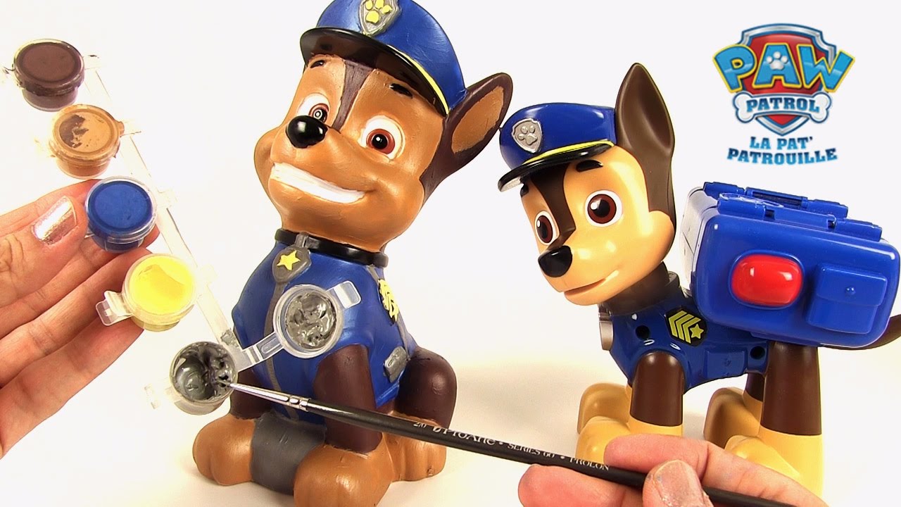 Paw Patrol DIY Paint Your Own Chase Coin Bank YouTube