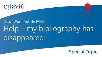 Citavi 6 Word Add-in: Help - my bibliography has disappeared! (4.1)