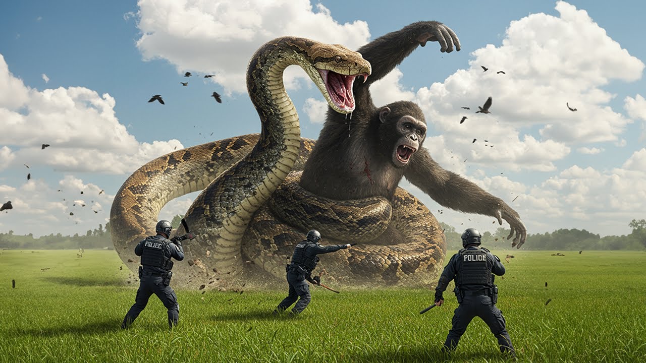 Rescue Team in Action: Saving a Monkey from a Giant Python - YouTube