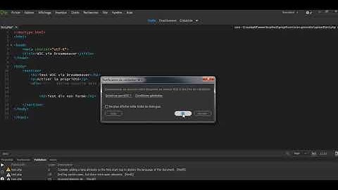 Activer W3C dans Dreamweaver