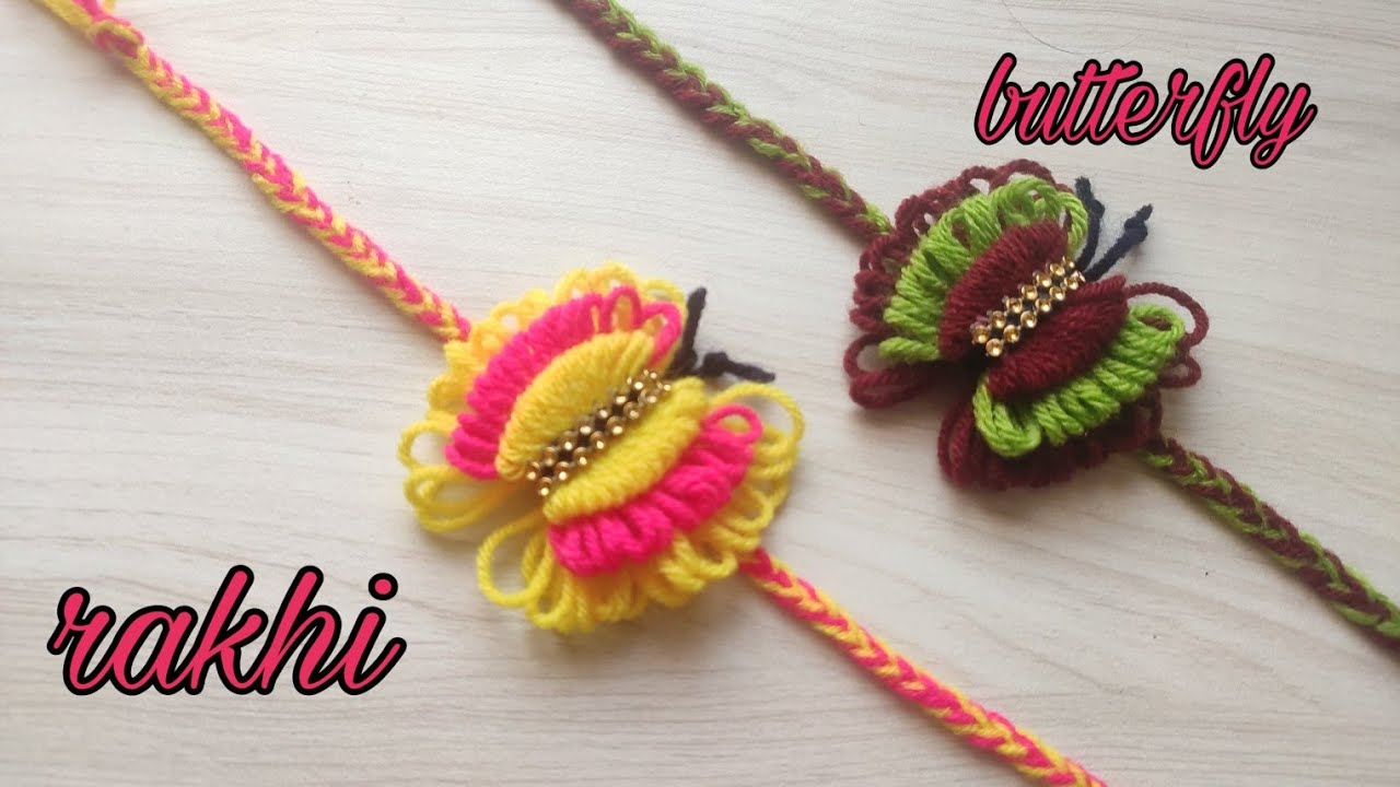 || Make A Easy woolen Butterfly Rakhi IDEA || Home made Rakhi ll - YouTube
