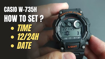 Casio W-735 Quick Setting Tutorial: How to Set Time and Date on W-735H W735, W735H