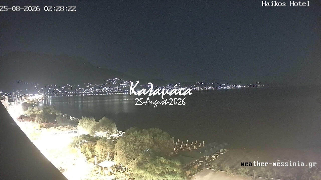 🌴 25-August-2026, Κάμερα Παραλία Καλαμάτας Timelapse, Timelapses.gr 🇬🇷