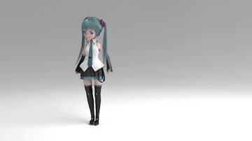 animation Dancing model Miku (Motion , Blender 3D)