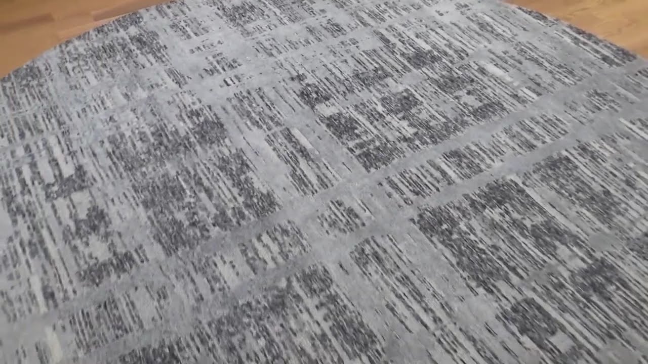 HAND SPUN UNDYED NATURAL WOOL MODERN ROUND ORIENTAL HAND-KNOTTED ORIENTAL RUG 