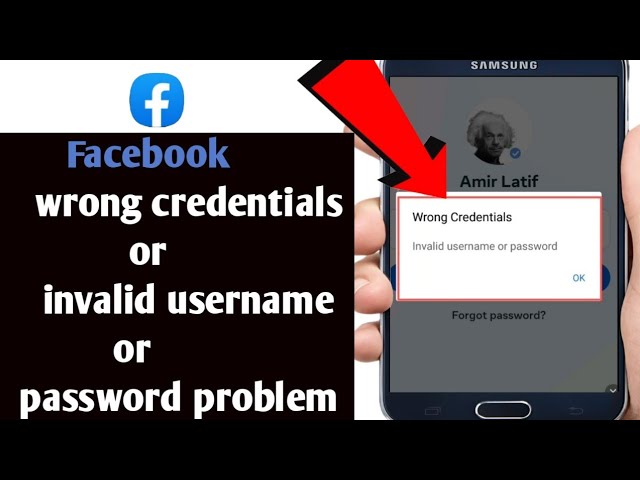 Fix wrong credentials invalid username or password facebook login