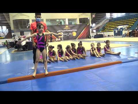 جهاز البيم بطولة الجمهورية تحت ٦ سنوات جمباز فني انسات المستوي الاول