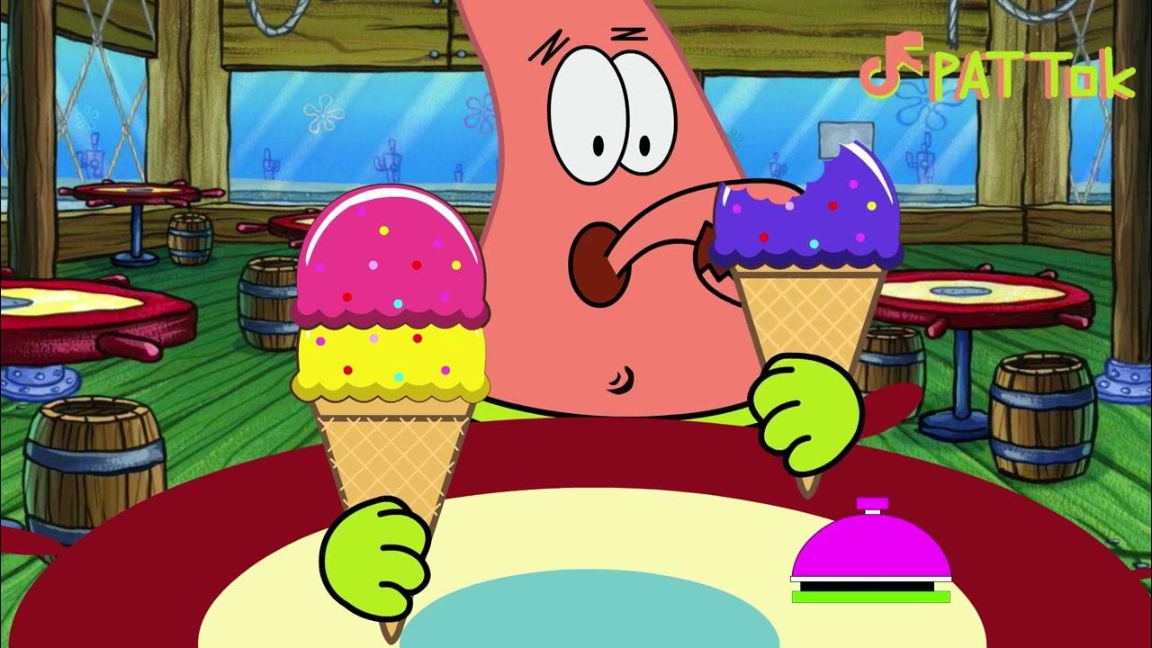 Patrik eating SpongeBob ice cream in Rainbowl animation YouTube