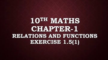 TN new Syllabus 10th standard maths chapter1 relations and functions  exercise 1.5 q.no 1