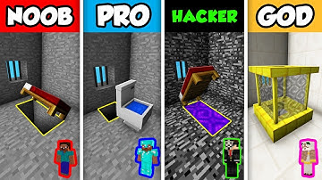 NOOB vs PRO vs HACKER vs GOD : PRISON ESCAPE CHALLENGE in Minecraft! (Animation)
