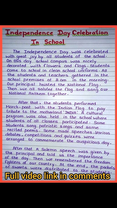 report writing on independence day celebration in your school