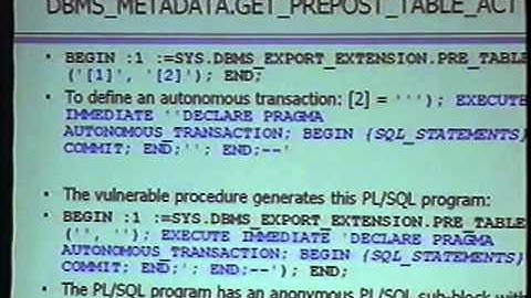 Black Hat USA 2005 - Advanced SQL Injection in Oracle Databases