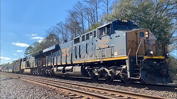 CSX ES44AC-H 3106 Leads I032-14 at Crawford, Florida