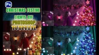 Photoshop Tutorial | Christmas Festive Lights GIF File Transform | Sharing my Idea Ep.3 screenshot 5