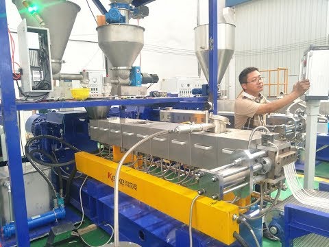 Biodegradable PLA masterbatch compounding twin screw extruder