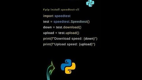 Internet Speed Checker In Python  ||  Python Community  ||  Internet Speed Test with Python #shorts