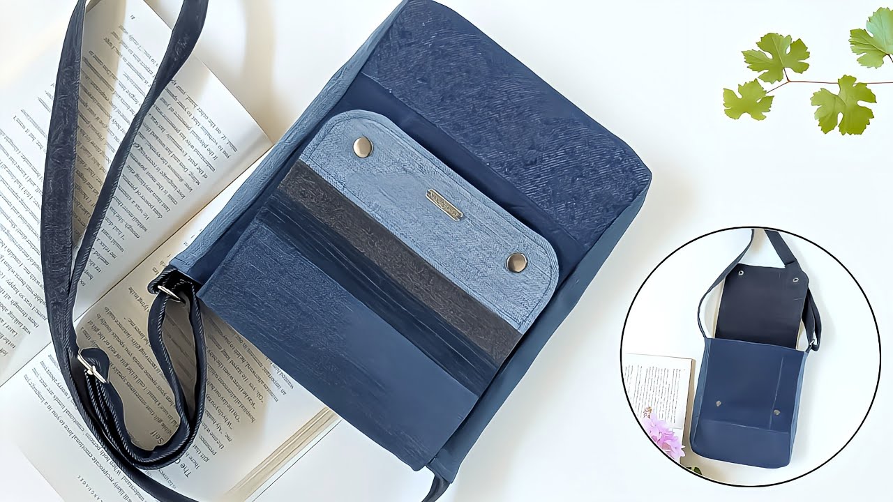 【FILL IN THE BLANK】 Work Jeans Bag / 追跡付 DIY Easy Patchwork No Zipper Denim Crossbody Bag Out of Old