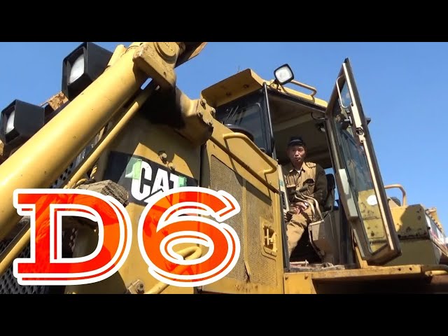 CAT】D6H LGP キャタピラーエンジン始動1980年代湿地用 重機整備