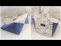 トートバッグ作り方 裏地付きマチあり 4枚はぎバッグ 作り方　ファスナー口布付きトートバッグ　how to make a tote bag