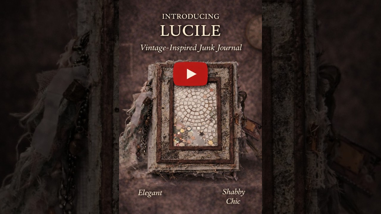Дневник ручной работы Lucille Handmade Junk Journal с откидной обложкой 😍 | Обложка в стиле шейке...