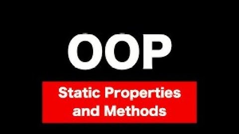 PHP OOP - Static Methods