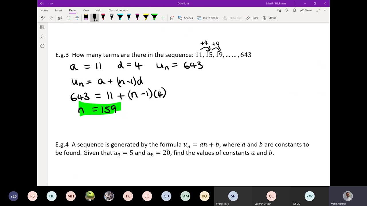 P10 - Lesson 1 - Arithmetic Sequences - YouTube
