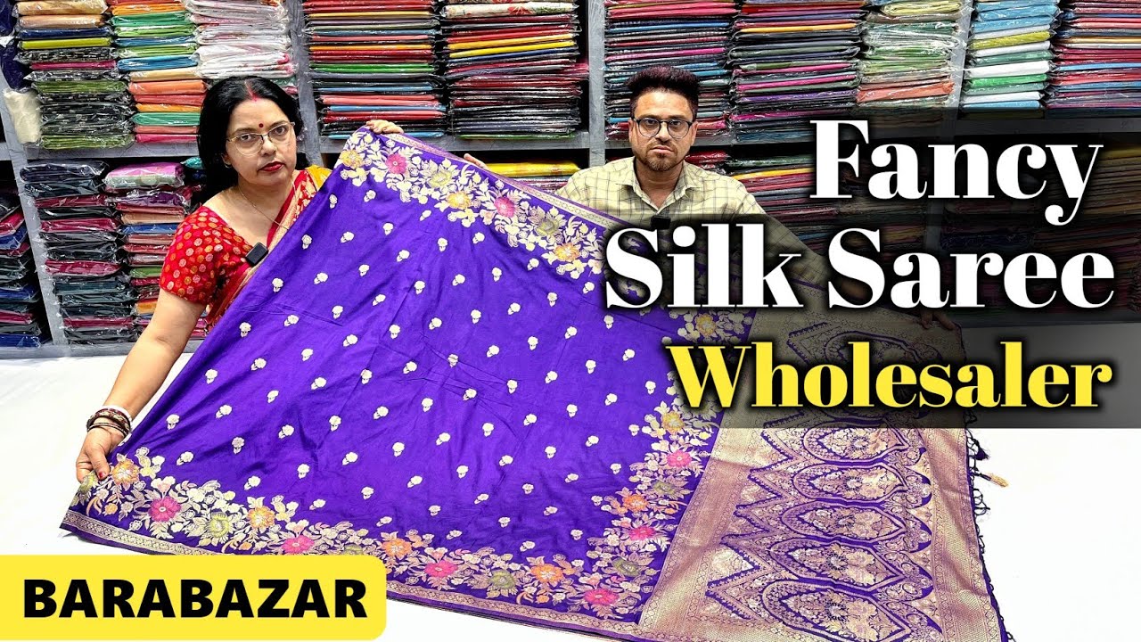 Fancy Silk , Thread Work , Bhagalpuri Linen & Banarasi Saree Wholesaler in Kolkata , Burra Bazar 🔥🔥