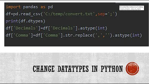 Convert datatypes using Python Pandas - Float  and String to integer