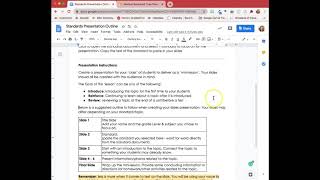 Standards Presentation Instructions - EDUC 251
