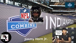 Jimmy Horn Jr. NFL Combine - 40 yard Dash . Will he Run Faster Than 4.39 and "IMPROVE' Draft grade.