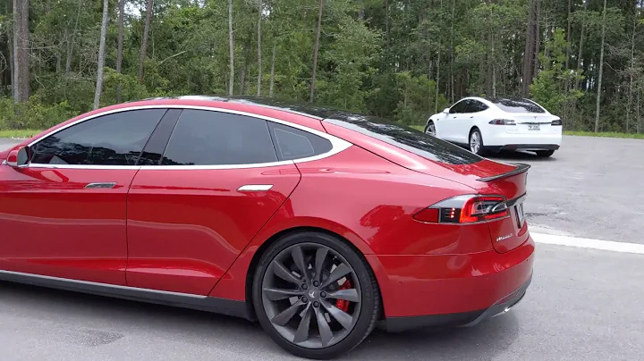 2.6 seconds 0-60 Tesla Model S P90DL Red Full Launch Mode Acceleration