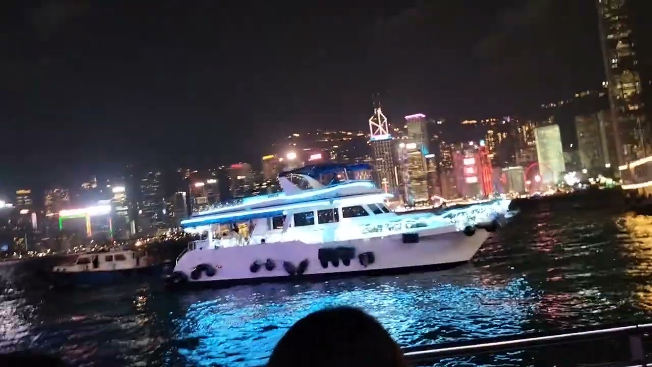 Victoria Harbour in Hong Kong on New Years Eve 