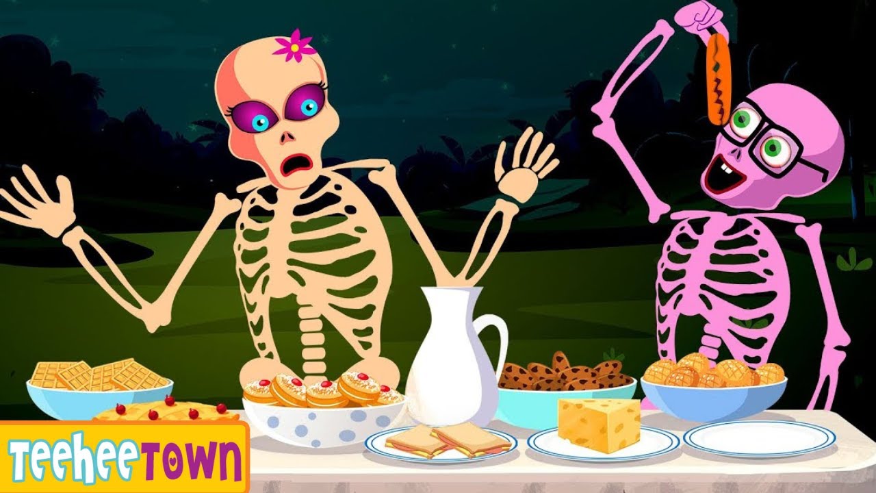 Skeletons at the Spooky Dinner Table 💀 Funny Halloween Kids Songs By Teehee Town